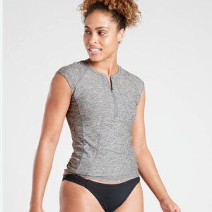 Athleta Pacifica Heather Tank Gray Heather Ladies Size Small UPF Swim Rashguard